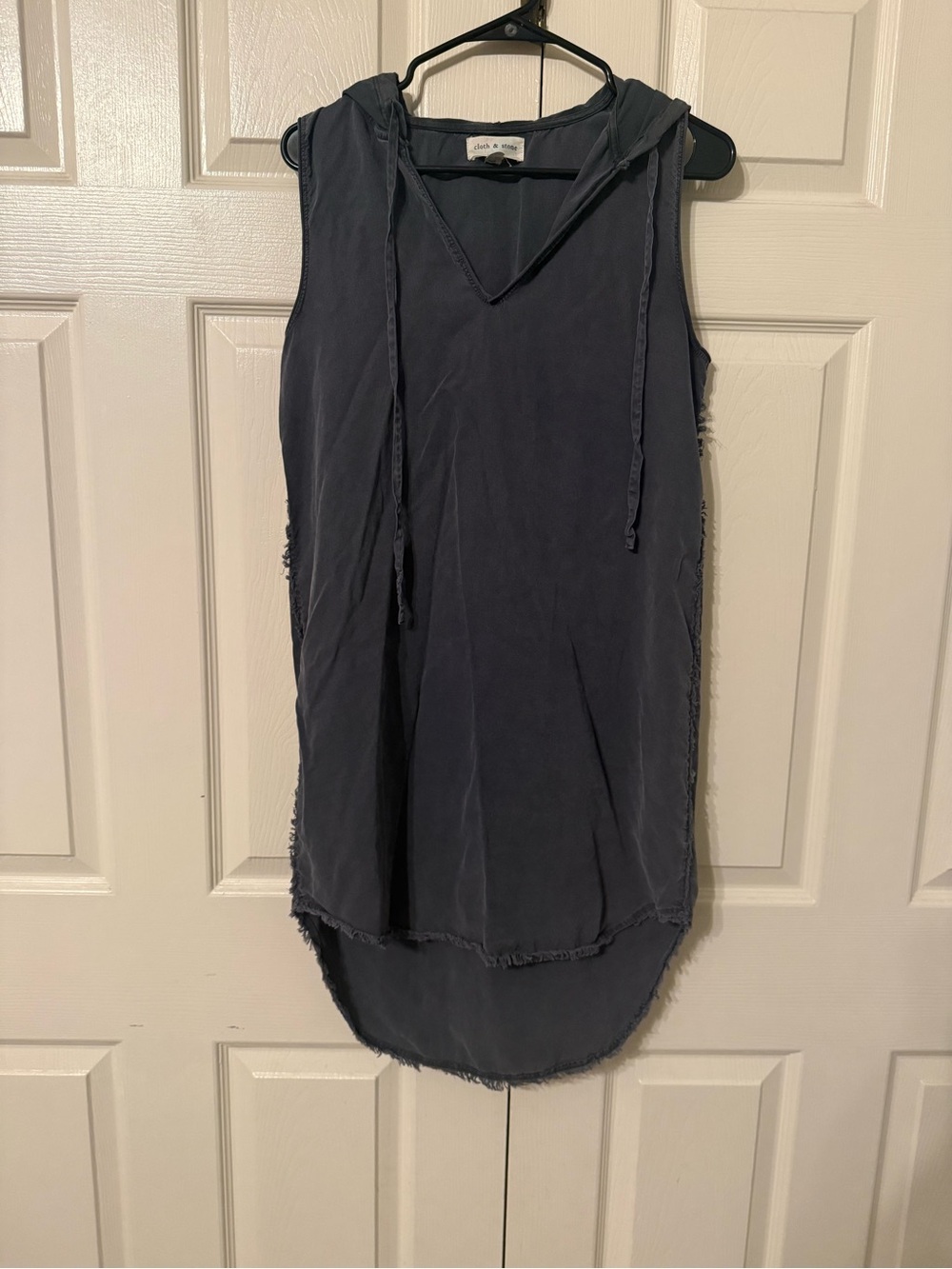 cloth & stone Sleeveless Hooded Tunic Tank - Slate Blue